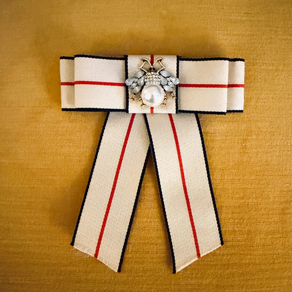 Designer Inspired Bee Ribbon Brooch